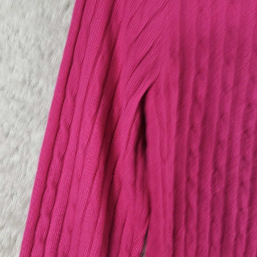 J. Crew Pullover Cable Knit Sweater Size Small Wool Blend Fuchsia Hot Dark Pink - Picture 9 of 14